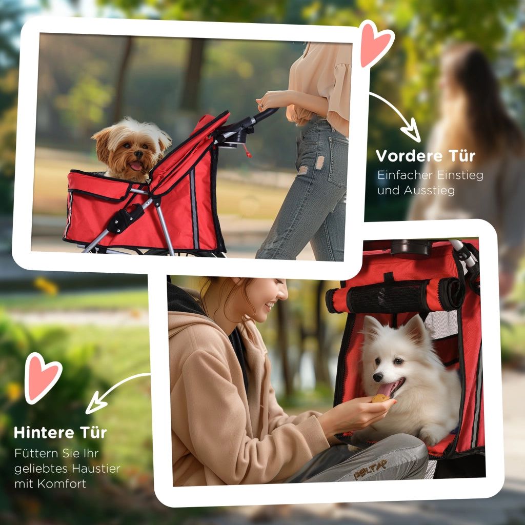 Carrello per cani pieghevole ¨C Minimal ¨C rosso