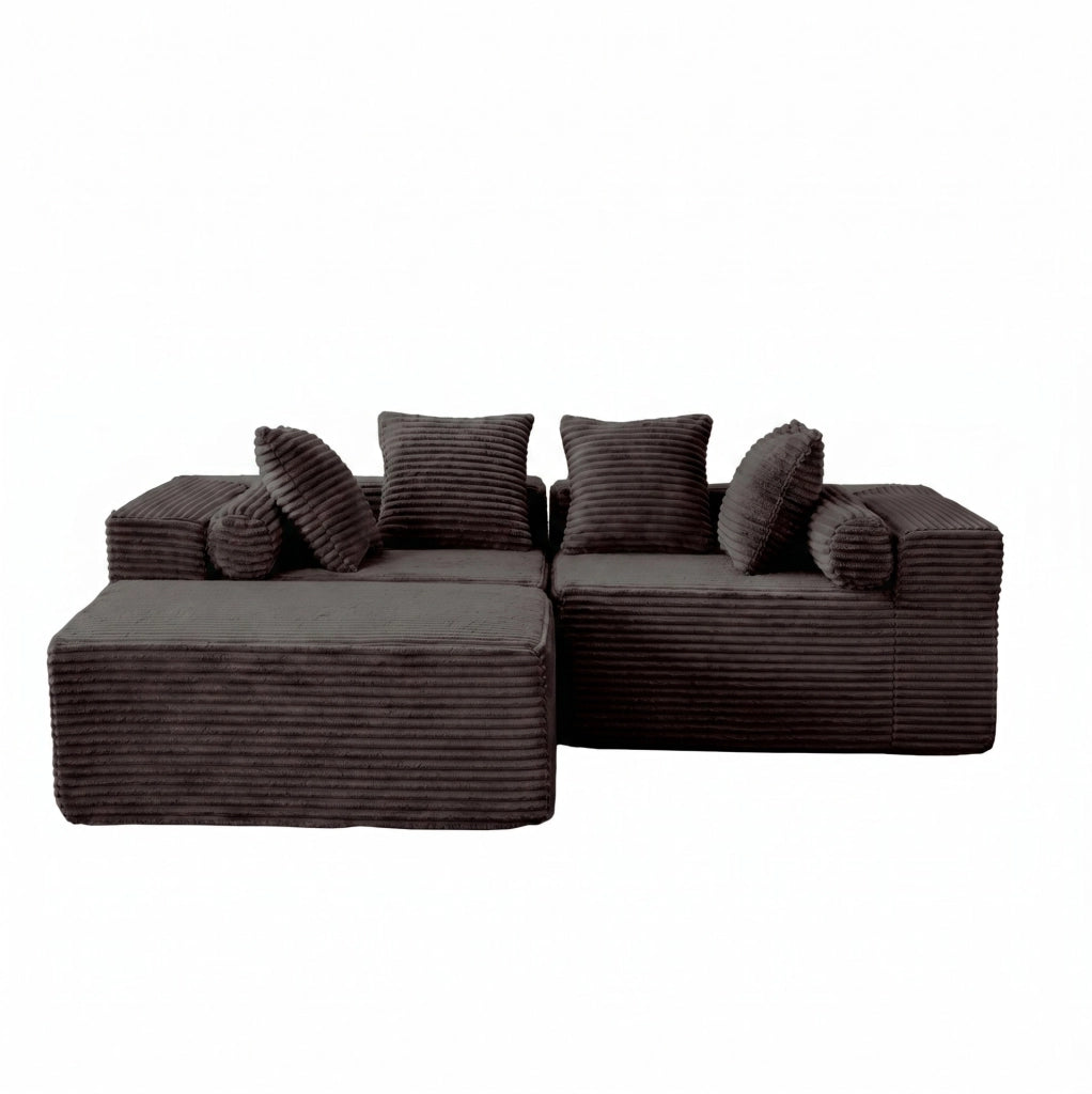 DIVANO Modulare a L 266x110x60,01 cm Nero