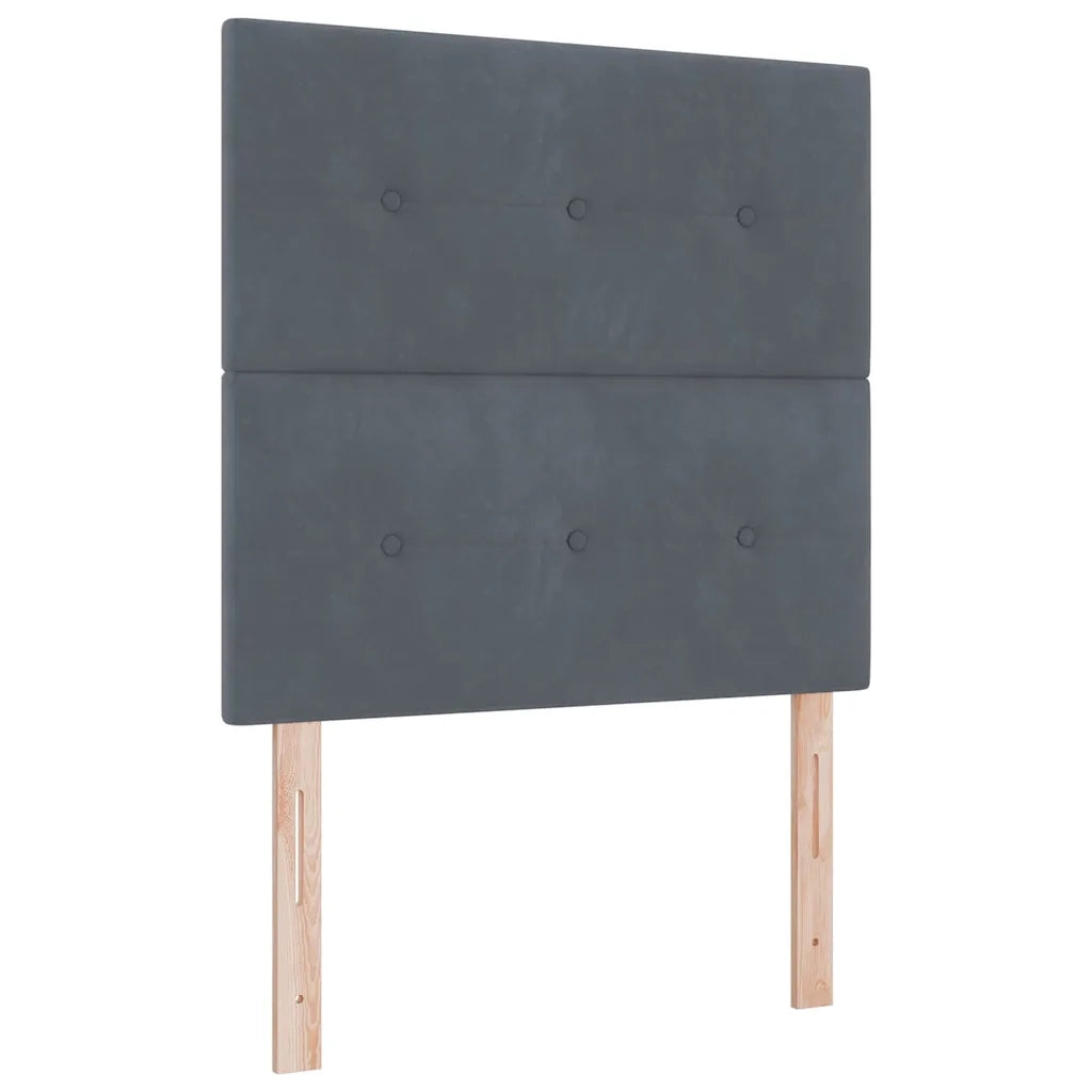 Letto a molle con materasso Grigio scuro 80 x 200 cm Velluto