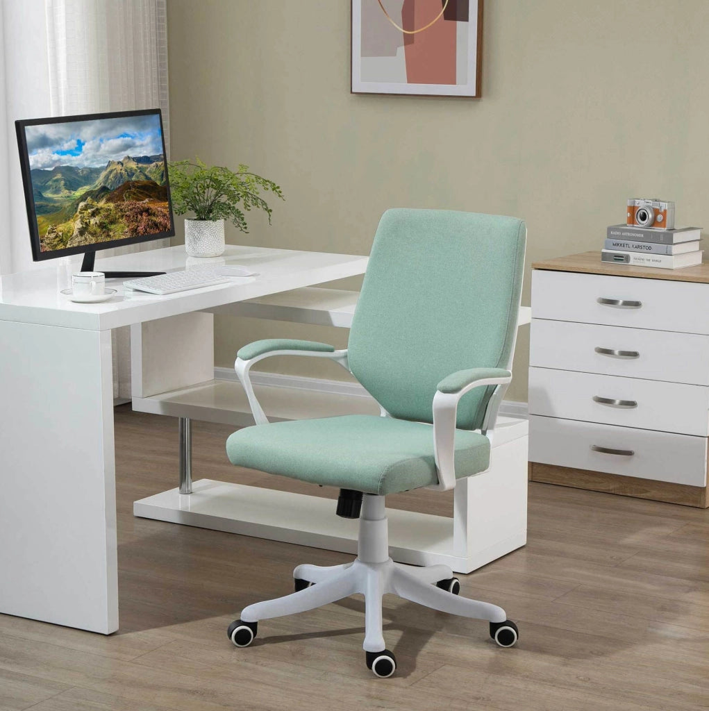 Sedia da ufficio ergonomica verde con supporto lombare