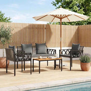 Set Mobili da Esterno 4 pz Grigio e Grigio Scuro polyrattan 42025343