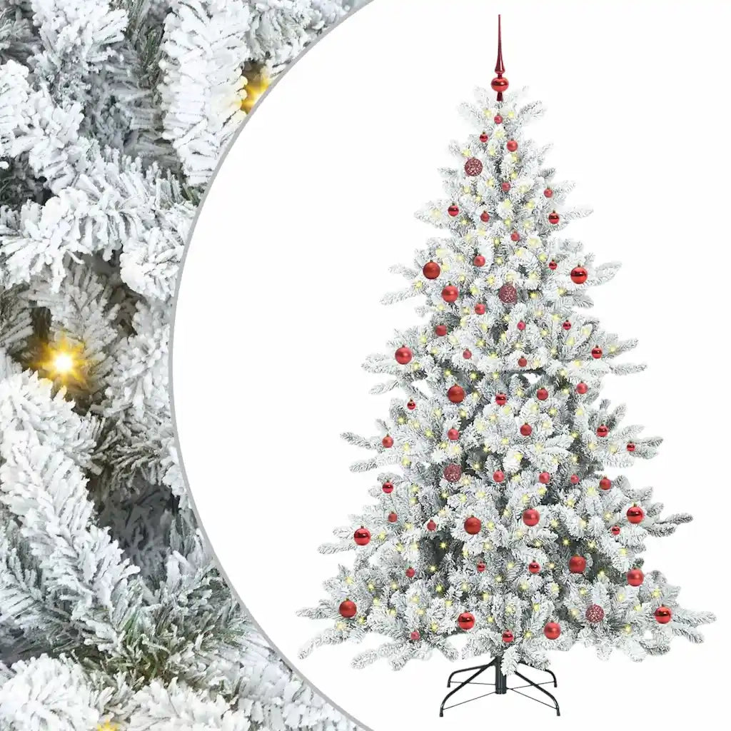 Albero di Natale Artificiale con Rami Pieghevoli Bianco 210 cm