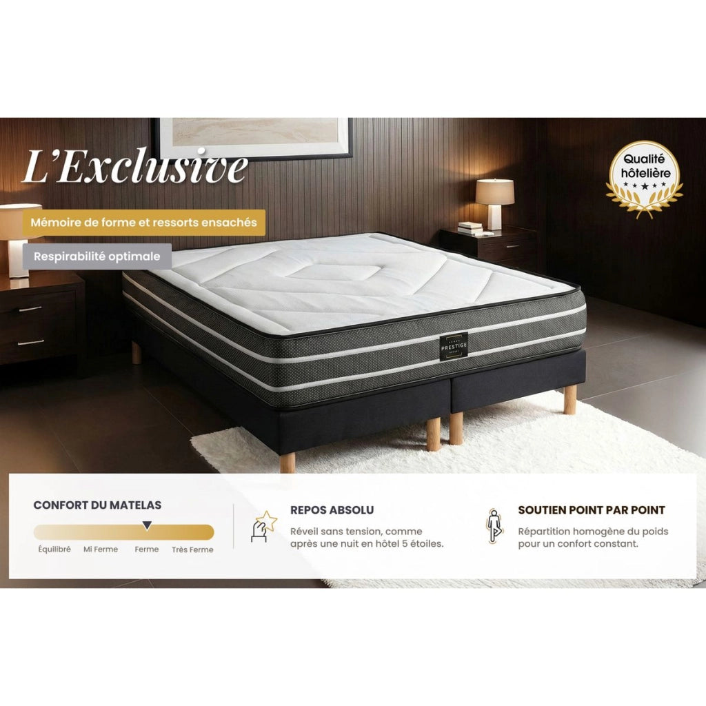 Materasso 120x190 cm Molle insacchettate e Memory foam - Esclusivo
