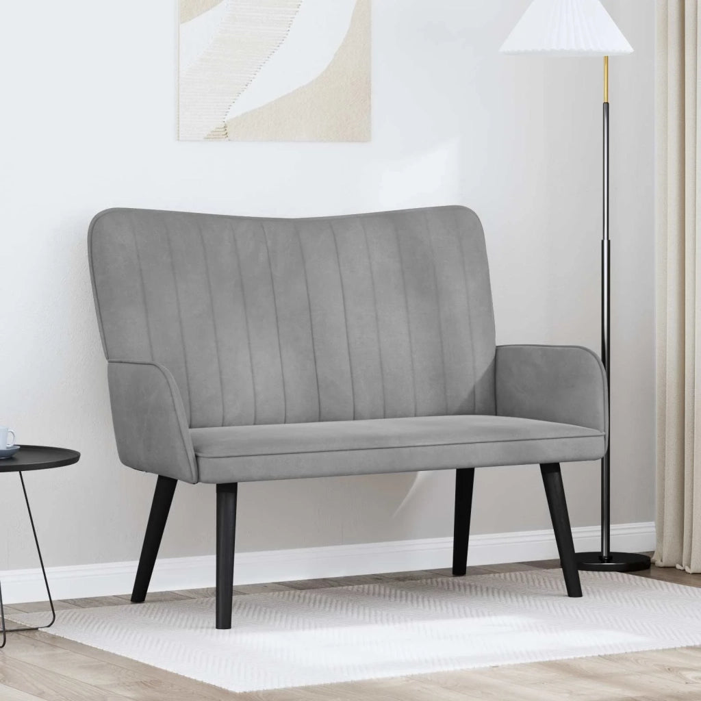 Sofa a Due Posti Grigio chiaro 115 x 61 x 87 cm Velluto 42028950