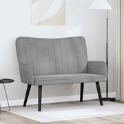 Sofa a Due Posti Grigio chiaro 115 x 61 x 87 cm Velluto 42028950
