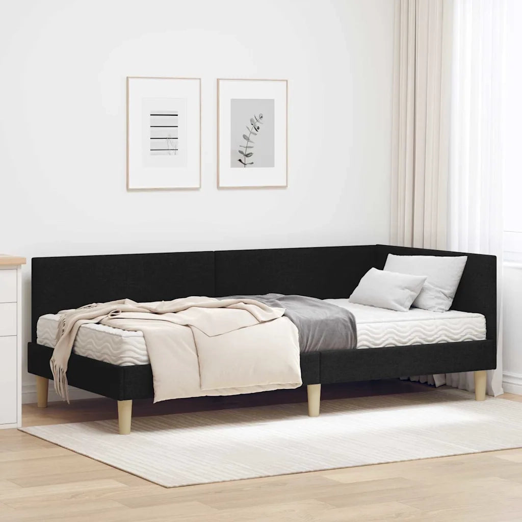 Struttura Letto Angolare con Materasso 2 pcs Verde Tessuto 3393735
