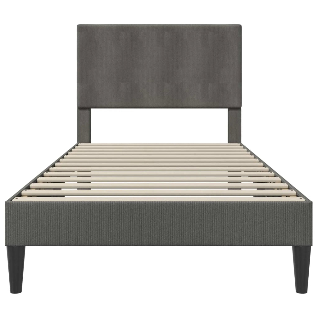 Struttura del letto-Giroletto Grigio Scuro 90 x 190 cm Tessuto in Cords 920660