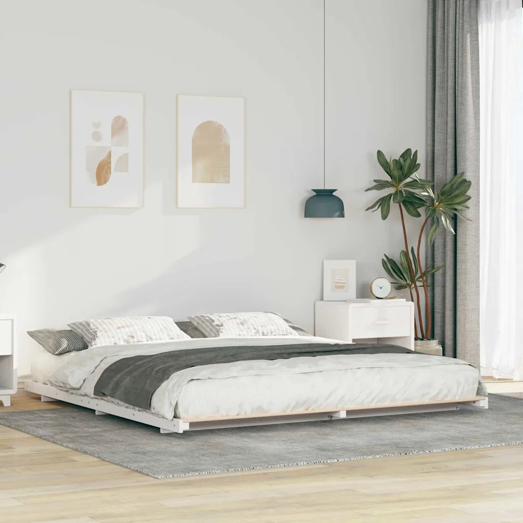 Struttura letto a terra Bianco 180 x 210 cm