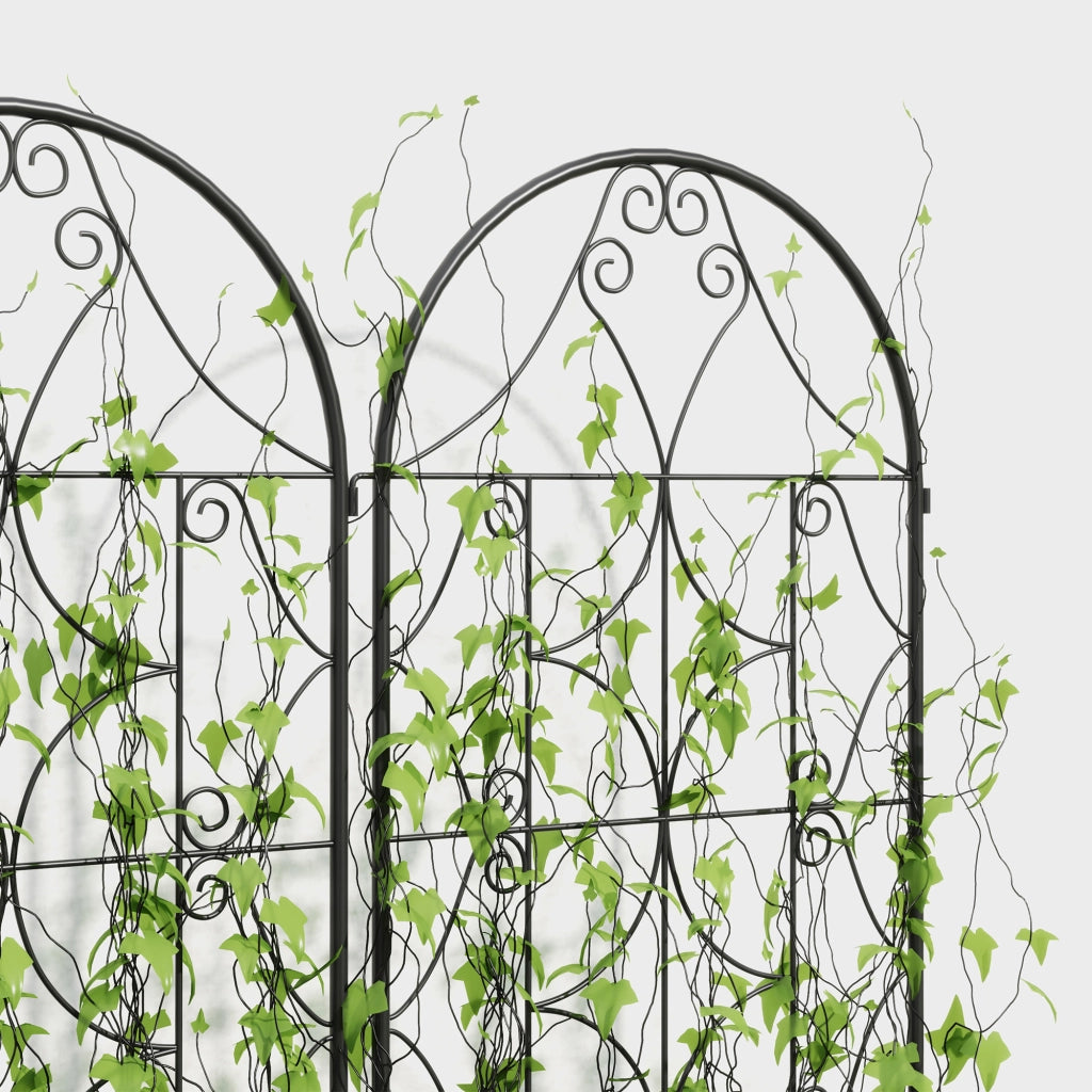 TUTORE METALLICO 50x150 cm Nero Set da 2 pezzi