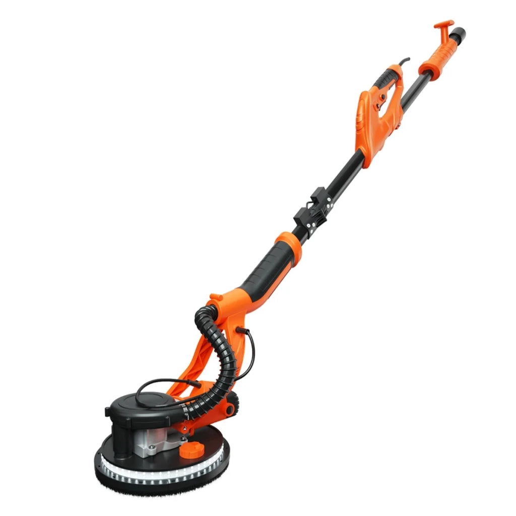 Per fai da te, levigatrice elettrica per cartongesso 750 W con aspiratore, LED, manico telescopico e 12 dischi abrasivi