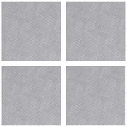 Gradini per Scale Quadrato 4 pz | Tappetini per scale autoadesivi Argento 30 x 30 cm Alluminio