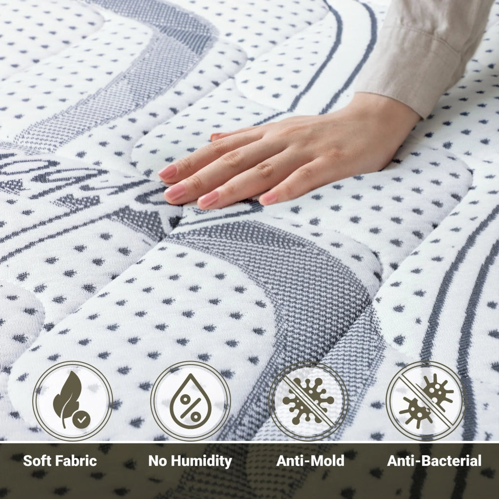 Materasso Matrimoniale 160x200 cm a Media Rigidita' | Altezza 20 cm | Tessuto Anallergico e Traspirante | Proprieta' Ortopediche e Automodellanti | Prodotto in Italia