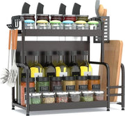 Organizzatore per spezie con 2 livelli, ripiegabile, metallo, 49x43x22,5cm