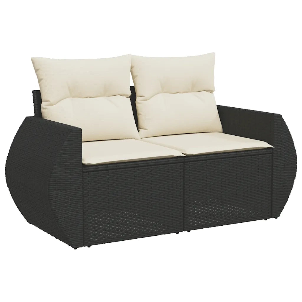 Set Divani da Giardino con Cuscini 7pz Nero Polyrattan 3326577