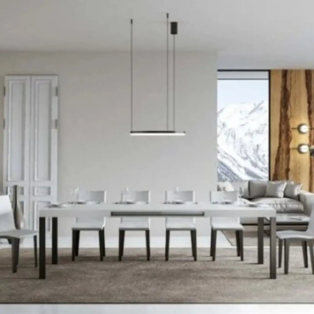 Tavolo allungabile 180/284x90 cm Everyday colore bianco frassino gambe antracite