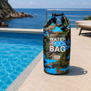 Semiha, Borsa Impermeabile Capacità 20 lt, blu Mimetica