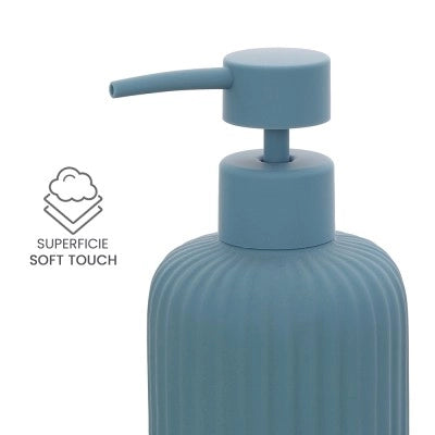 Set accessori bagno 2 pezzi in ceramica blu soft touch Spring