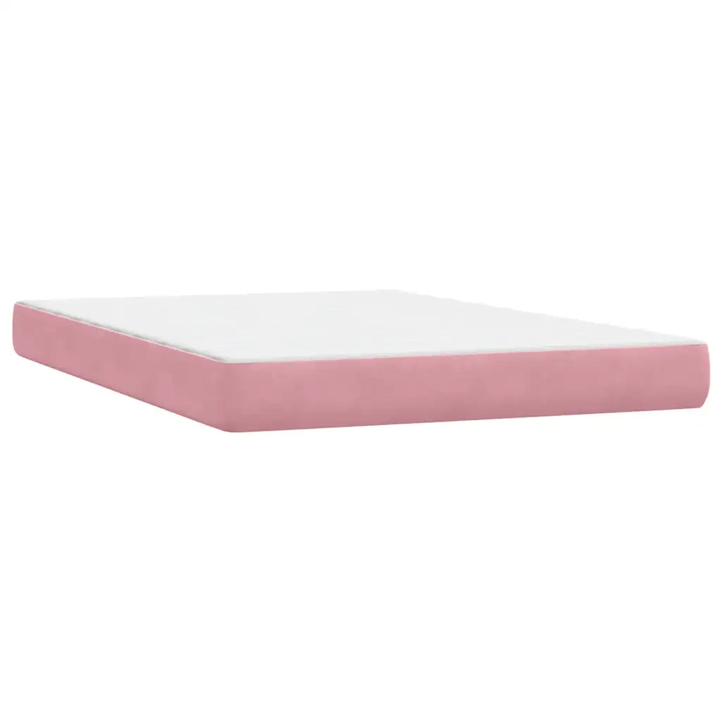 Giroletto a Molle con Materasso Rosa 160x210 cm in Velluto 3315932