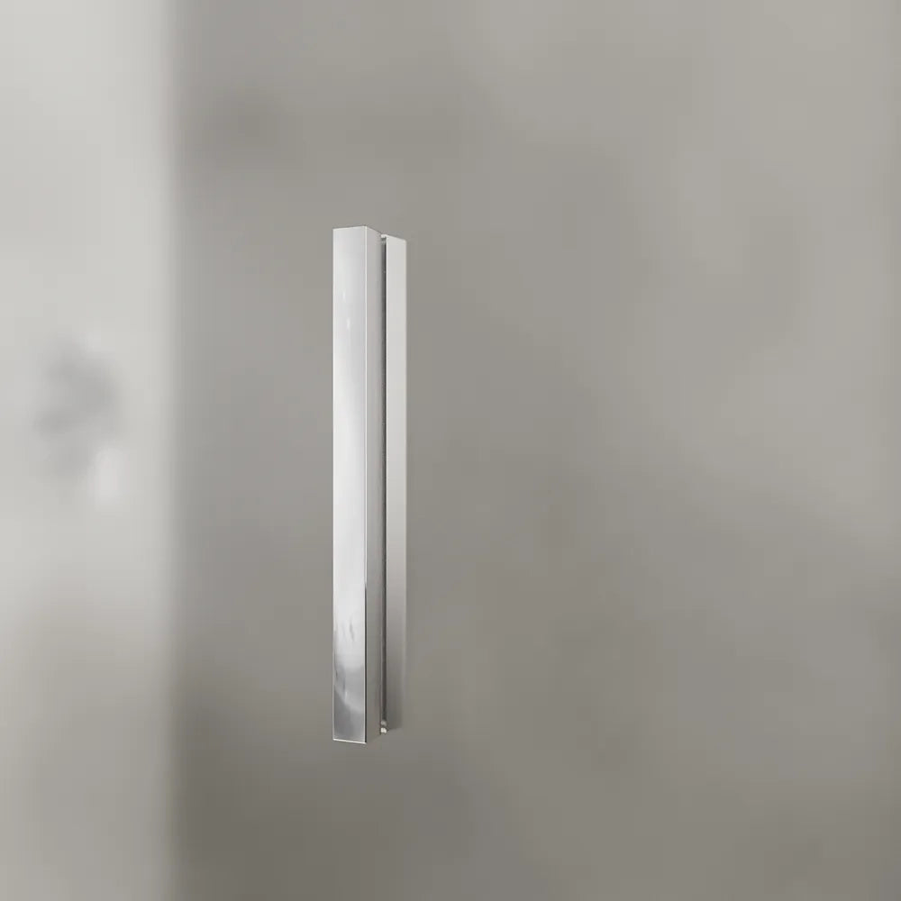 Box doccia slim 80x90cm con porta a libro e parete fissa profili cromati e vetro 6mm opaco h190| Portofino