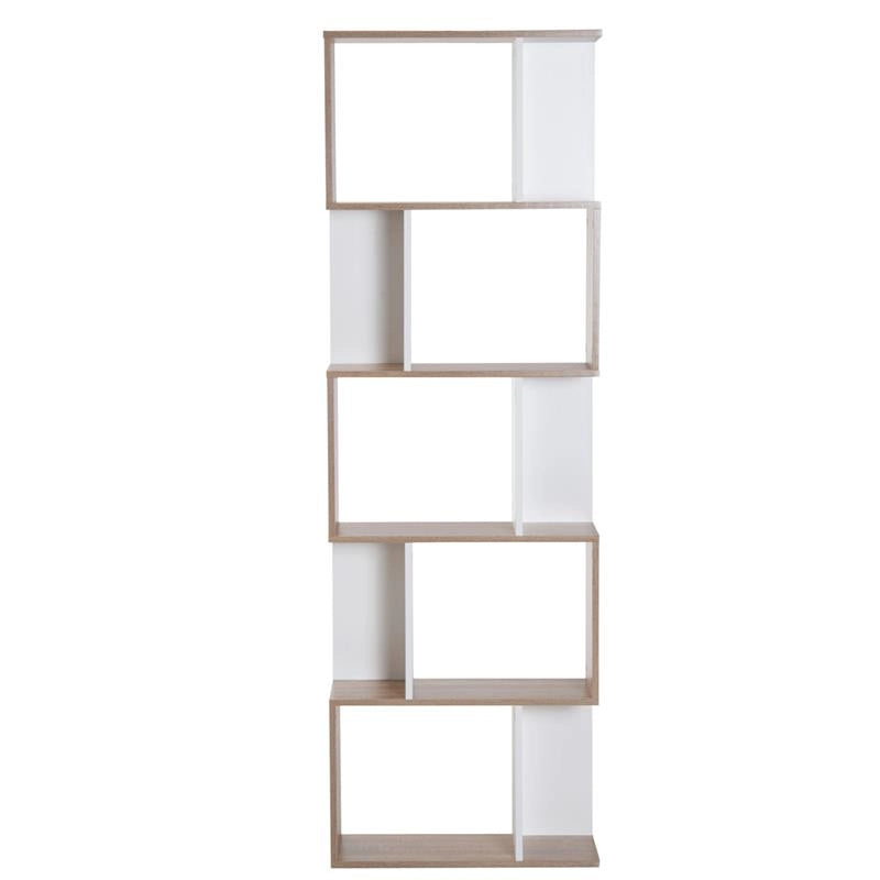 LIBRERIA DA MURO MODERNA 5 RIPIANI 60 X 24 X 184.5 CM IN LEGNO BIANCO