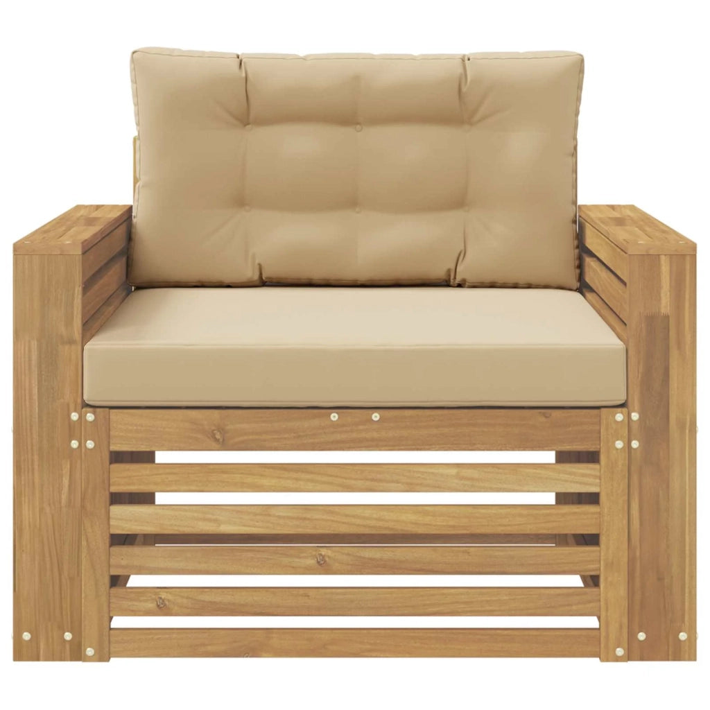 Divano da esterno Poliestere Bianco e Beige 3439145
