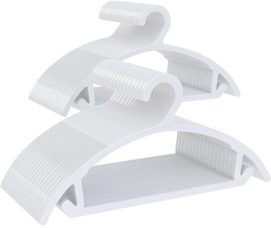Hangers in plastica - 100 pezzi, Spazialmente efficienti e sostenibili