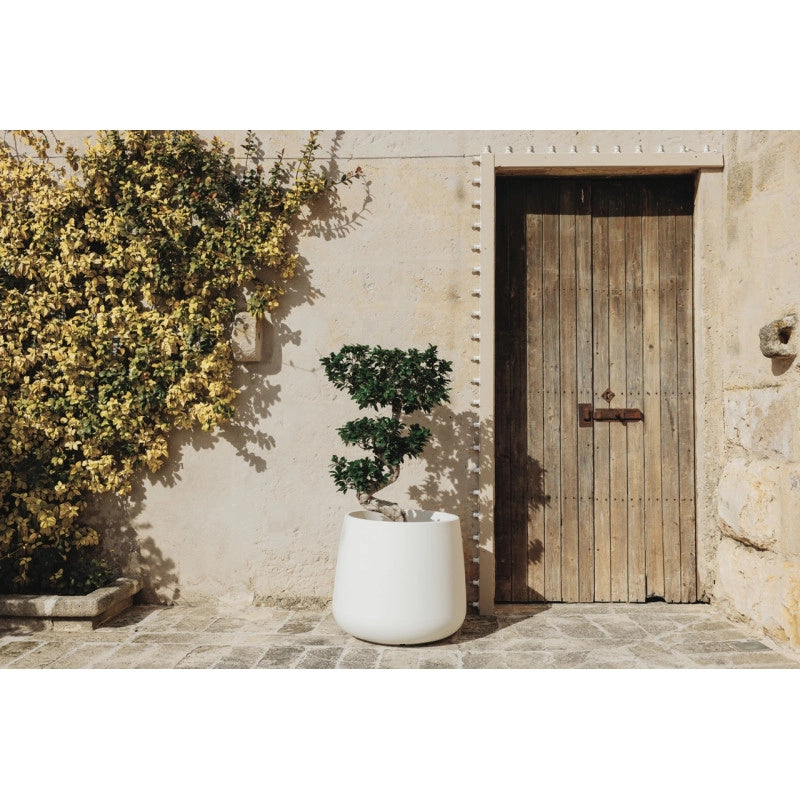 Vaso moderno di design Ø53 H55 in polimero bronzo resistente per interno ed esterno - Made in Italy - Monacis