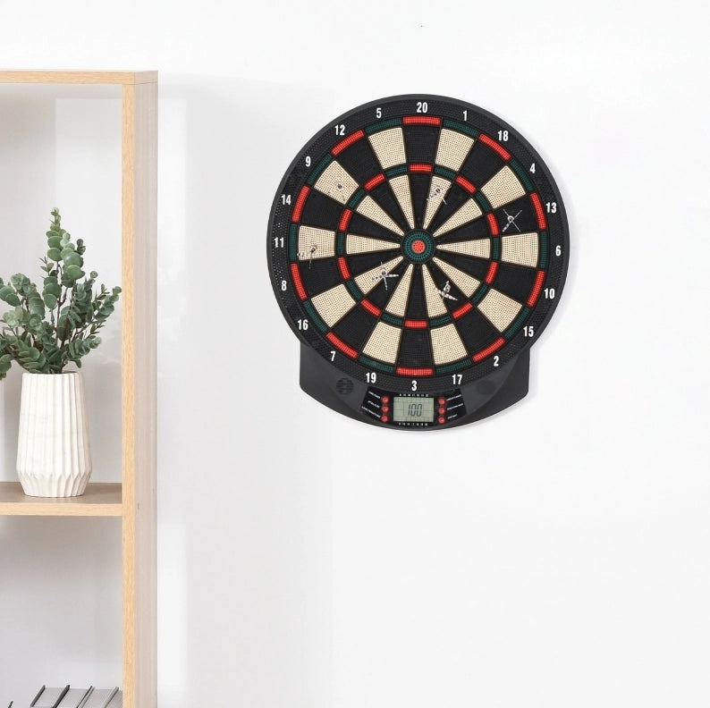 Bersaglio elettronico ULEVR con display LCD, 26 giochi e 185 varianti, per fino a 8 giocatori, nero