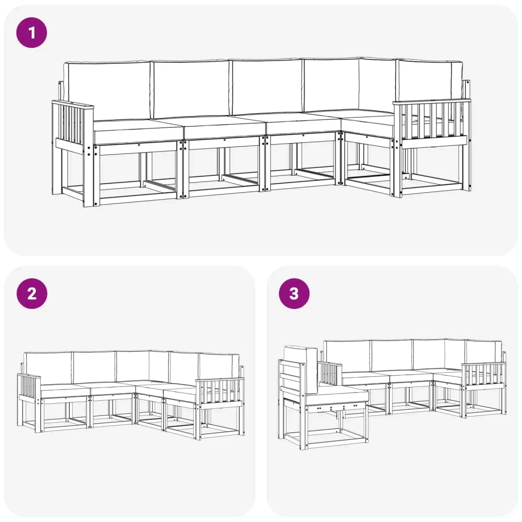 Set di divani da esterno 5 pz Bianco e Antracite 3387626