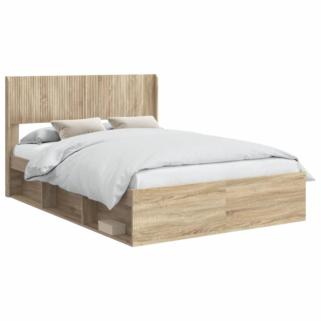 Struttura del letto con stoccaggio e testata Rovere Sonoma 3414205