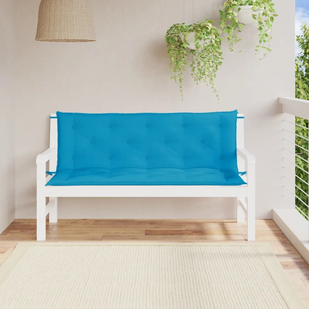 Cuscini per Panca 2 pz Azzurri 150x50x7 cm in Tessuto Oxford 361701