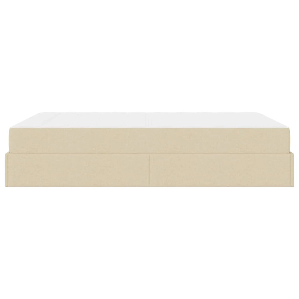 Struttura letto con materasso con materasso 2 pcs Crema Tessuto