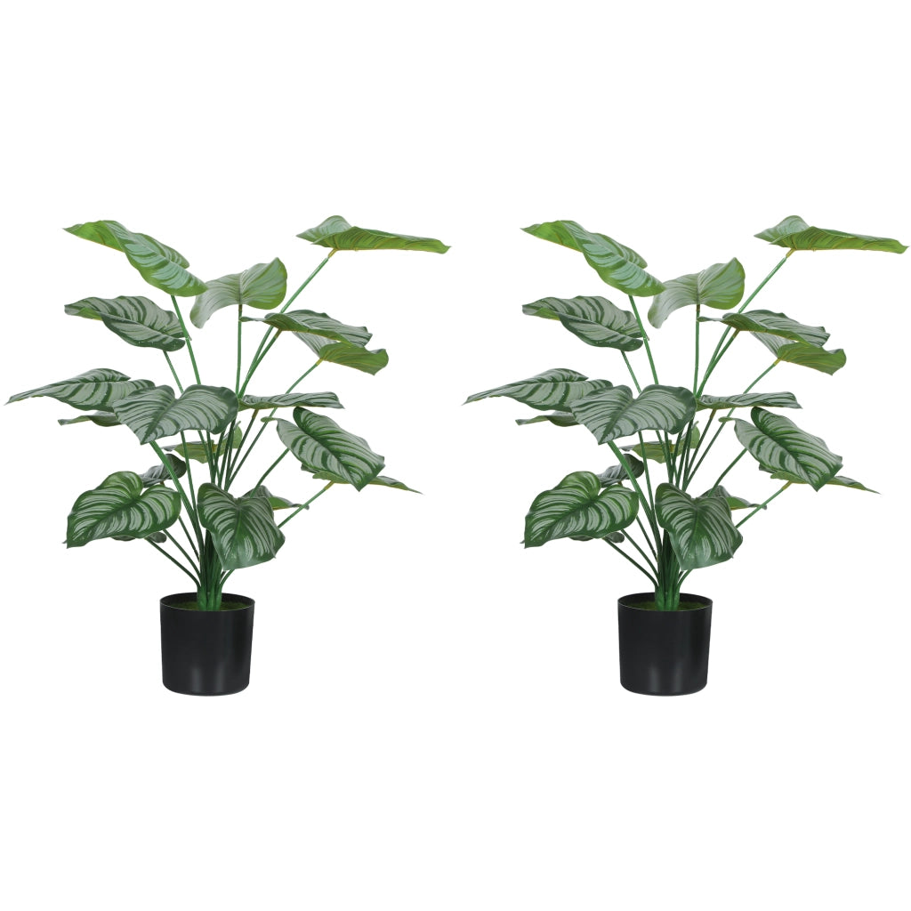 Pianta Artificiale da Interno 65cm ¨C Xylo ¨C Set 2 Pezzi con Vaso Plastica Verde