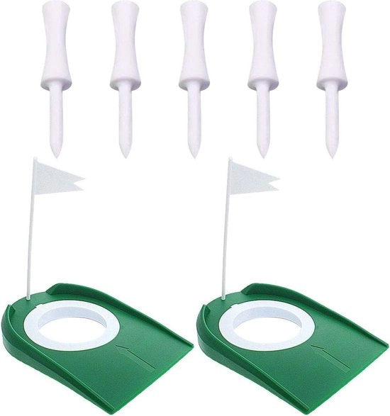 Accessori da golf da allenamento per mini golf indoor, 2 pezzi putter e 5 pezzi punte per golf.
