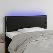 Testiera-Testata-Testiera Decorativa Nero a LED 90x5x78/88 cm in Similpelle 282188