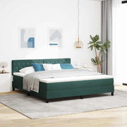 Letto a Sorgente LED con led Verde Scuro 180 x 200 cm Velluto