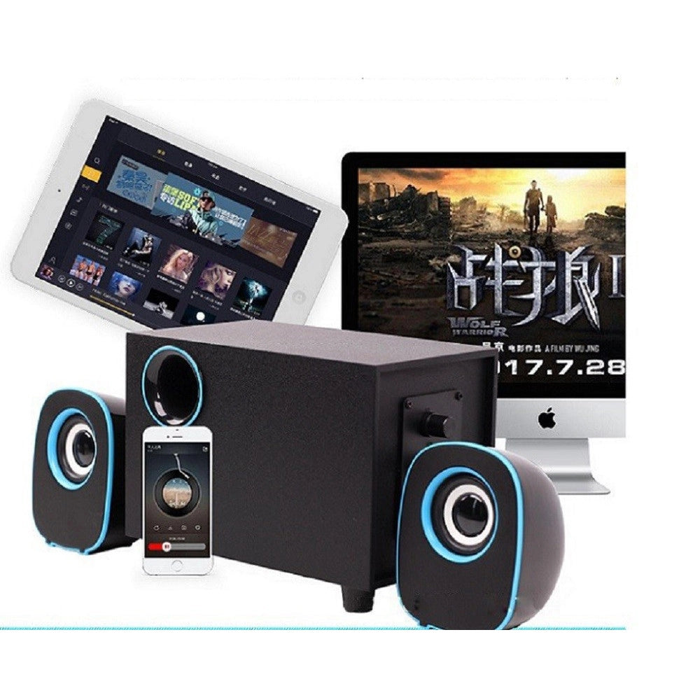 Trade Shop - Casse Audio 2.1 Usb Speaker Musica Per Pc Mp3 Tv Aux Desktop Computer Notebook Ft-h3 -