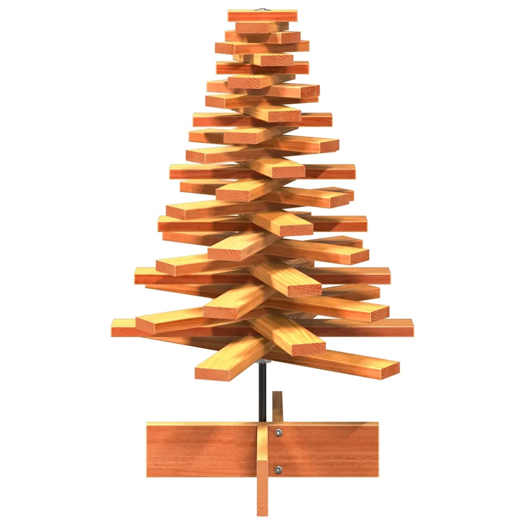 Albero di Natale | Decorazioni natalizie Marrone Cera 80 cm in Legno Massello di Pino