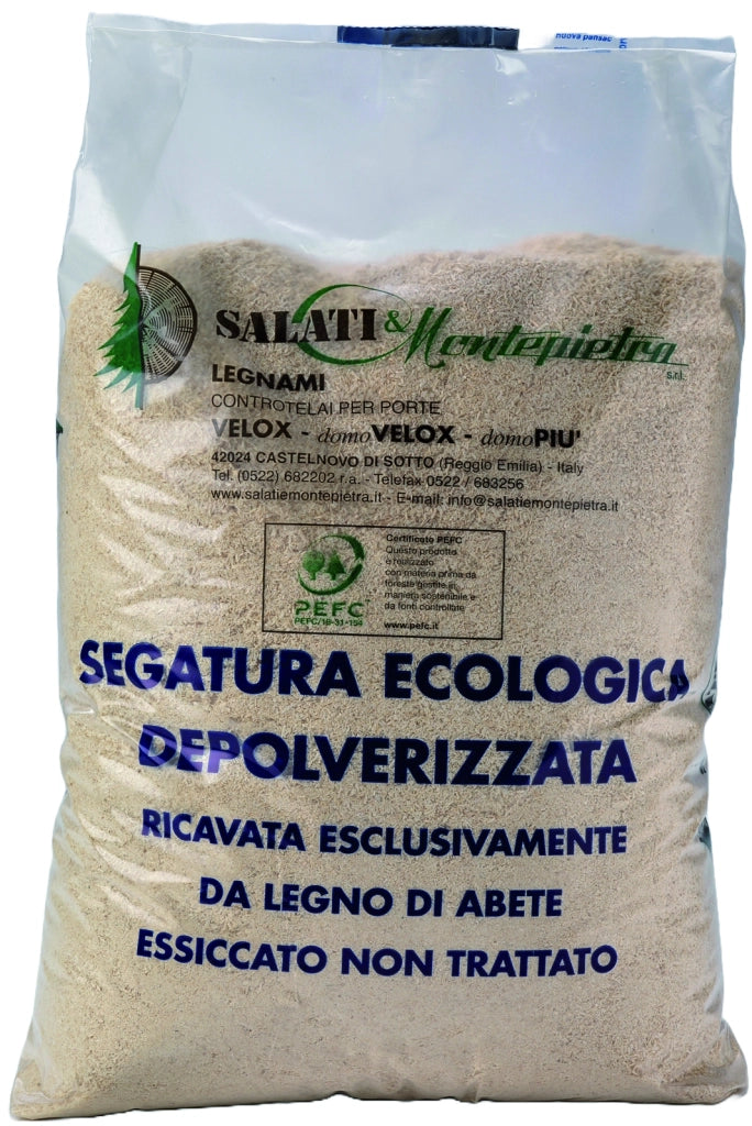 Segatura ecologica depolverizzata in sacco da 5 kg legno di abete essiccato