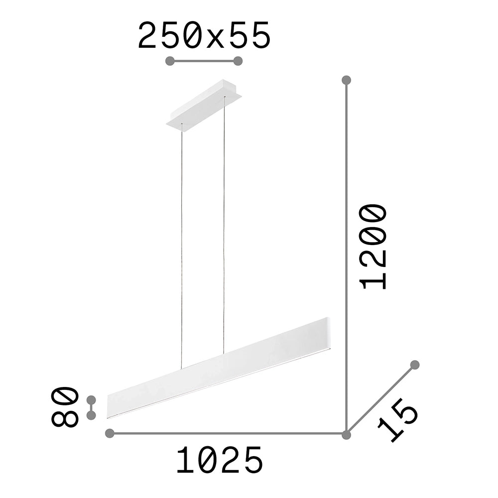 Sospensione Industrial-Minimal Desk Metallo Nero Led 32W 3000K Luce Calda