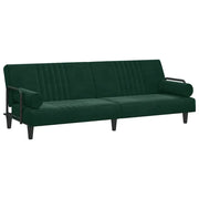 Divano letto | Sof¨¤ letto | Letto singolo con Braccioli Verde Scuro in Velluto