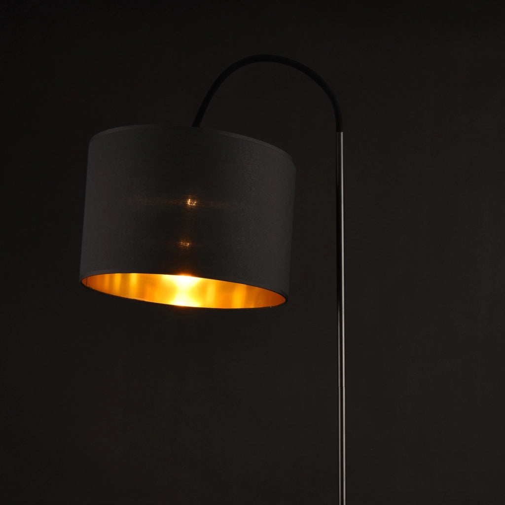 Lampada da Terra Toledo con Paralume Cilindrico Orientabile - Nero lux.pro