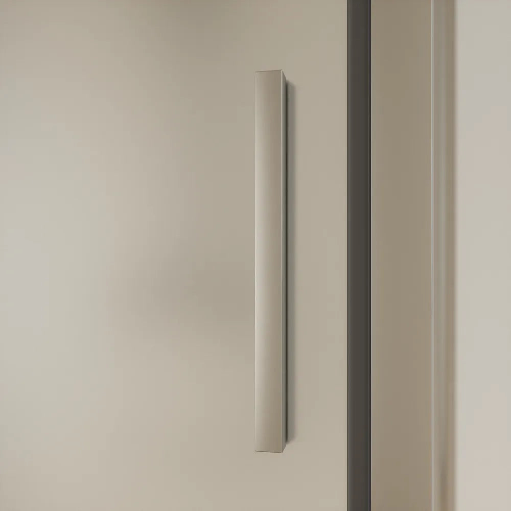 Box doccia cromato 3 lati 70x90x70cm porta battente e due pareti fisse vetro 6mm anticalcare opaco h190 | Lerici