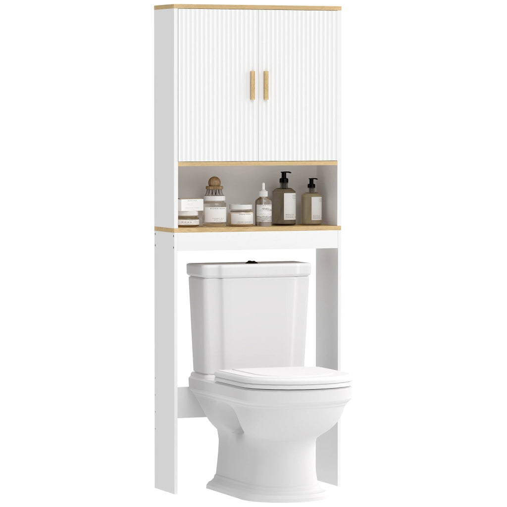 Mobile WC salvaspazio sopra toilette ¨C Xylo ¨C 3 ripiani regolabili bianco 64x20x170cm