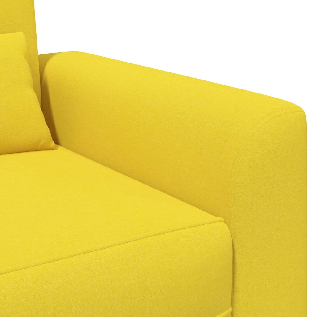 Poltrona-Divano Sedia Giallo Chiaro Tessuto 279594
