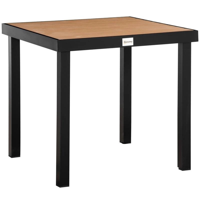 TAVOLO DA GIARDINO PER 4 PERSONE IN ALLUMINIO E PLASTICA 80X80X74 CM NERO