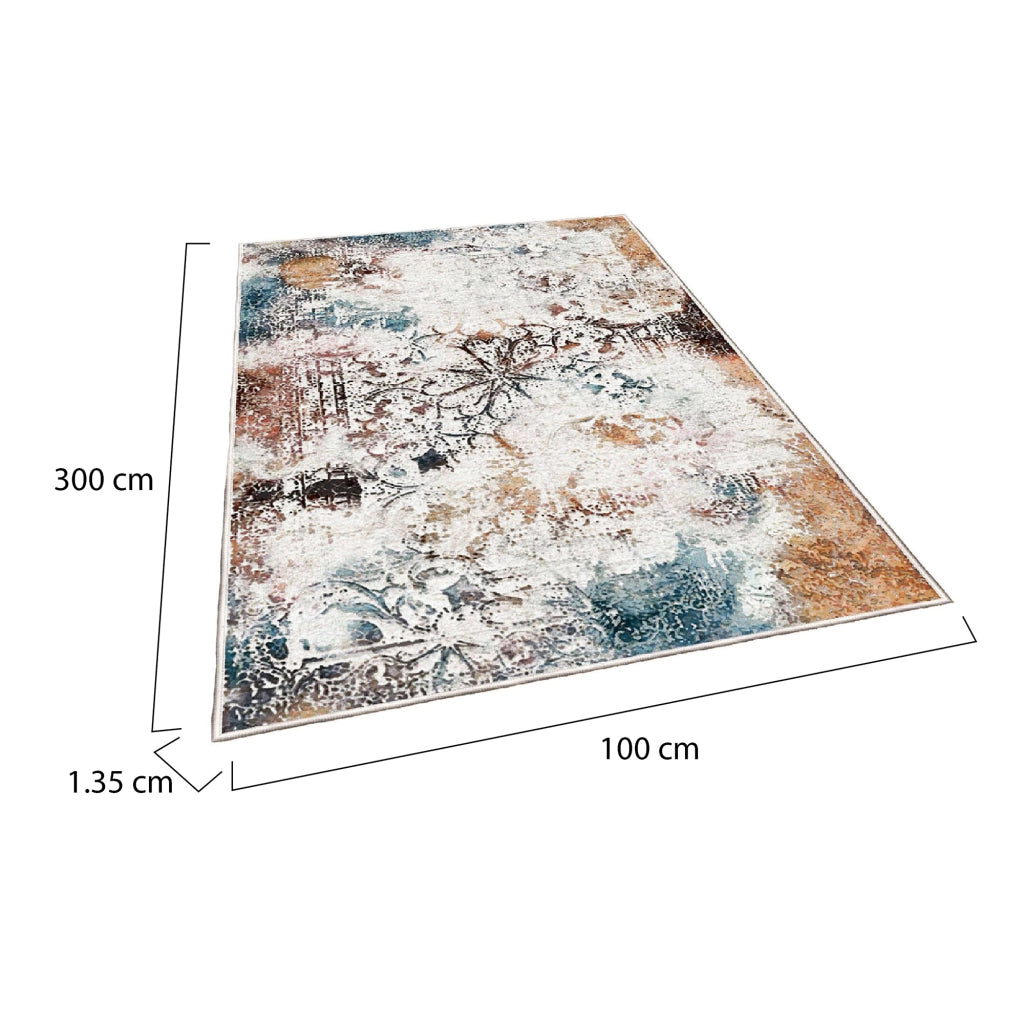Rocky River, Tappeto Materiale Struttura in Velluto, 300x100 cm Multicolore