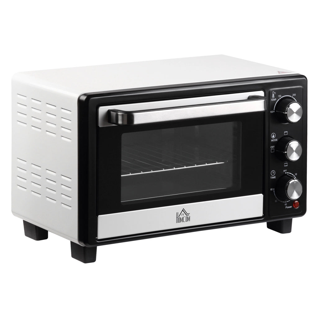 Fornetto Elettrico 16L Temperatura Regolabile e Timer, 3 Metodi di Cottura e Accessori, 1400W, Bianco