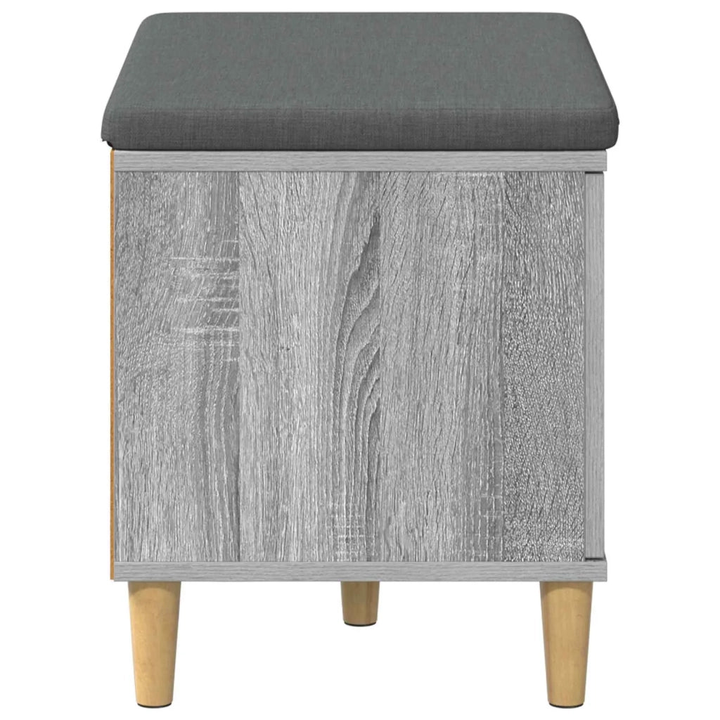Panca per ingresso con cuscino Sonoma grigia 60 x 38 x 46 cm
