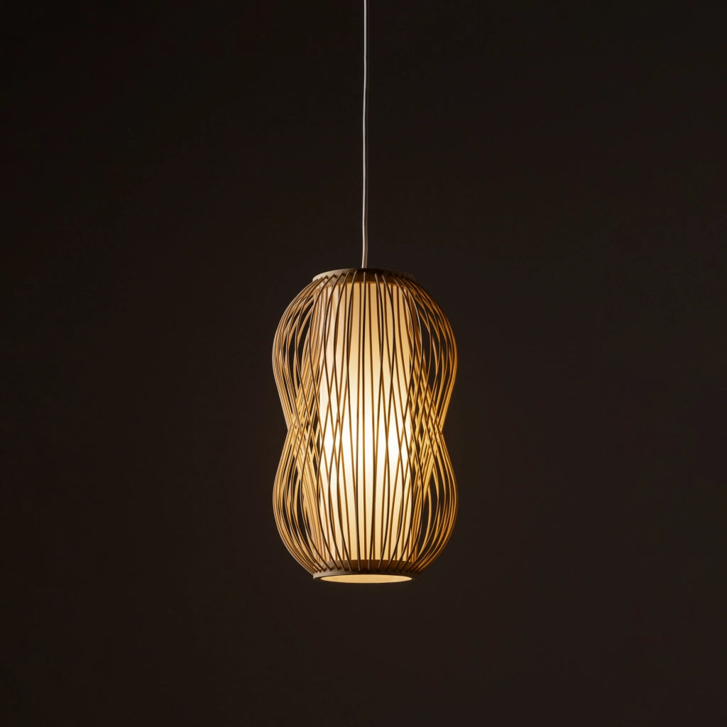 Lampada sospensione bambù Puket S E27 25W Nowodvorski